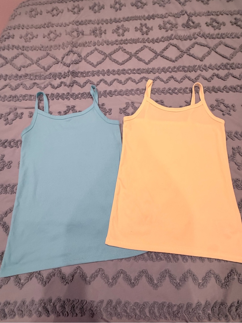 No Boundaries Ribbed Cami Tank Bundle Aqua Yellow Juniors M